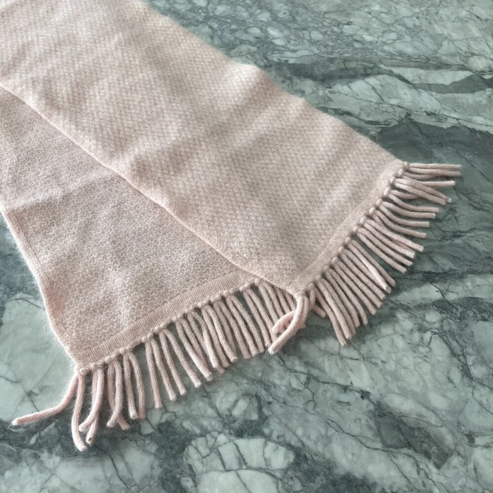 Gap Soft Fringe Lambswool Rabbit Hair Scarf Light Pink